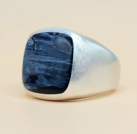 David Yurman Exotic Stone Ring in Sterling Silver With Pietersite