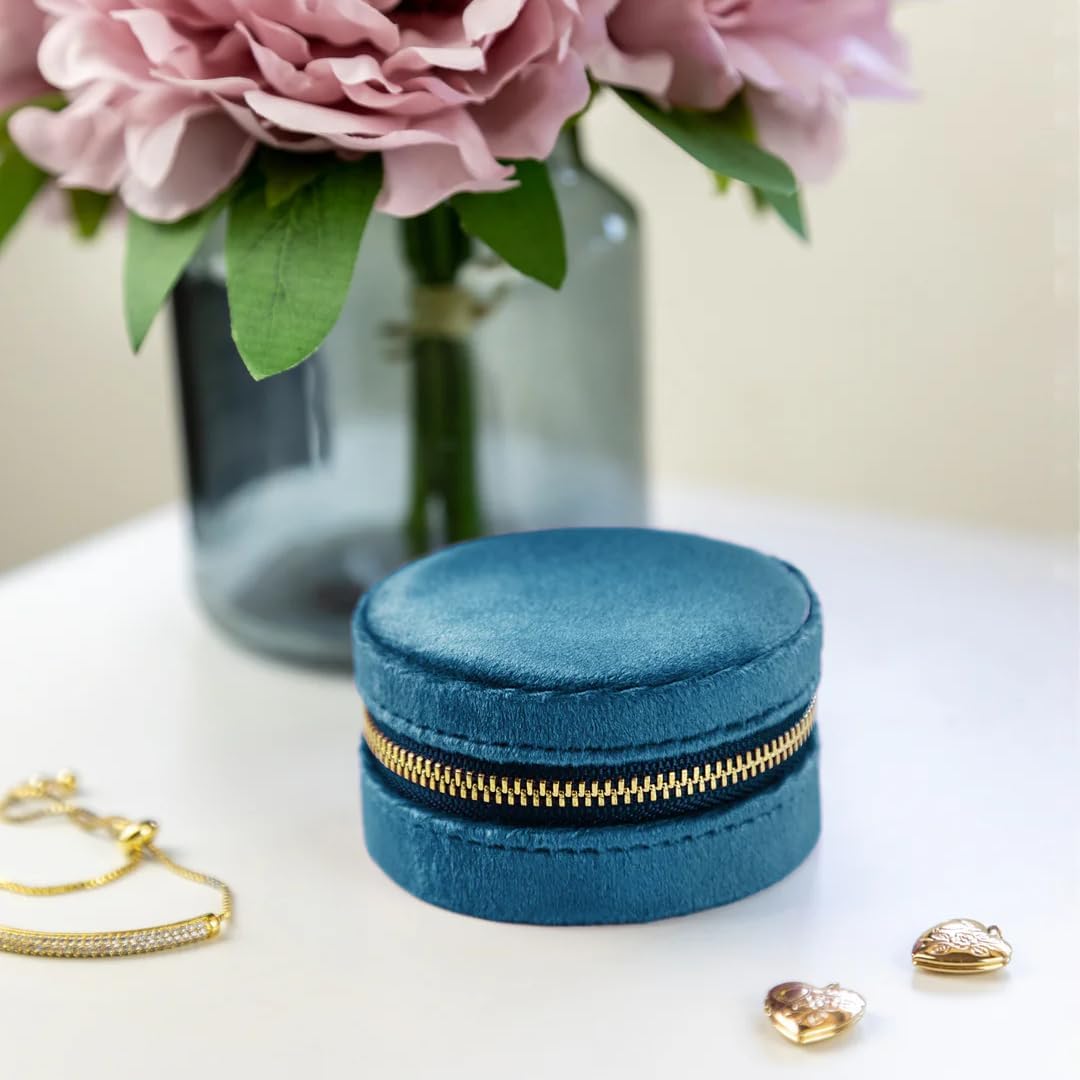 Plush Velvet Round Jewelry Box  AYW Luxury