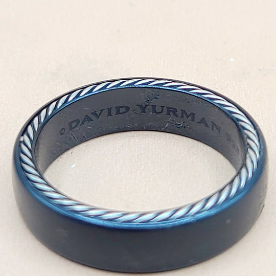  David Yurman Steamline-Black Titanium Band-Ring
