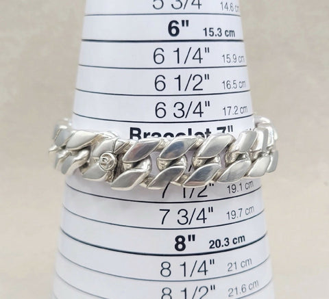 David Yurman Curb Chain ID Bracelet Pietersite Sterling Silver 15mm Medium