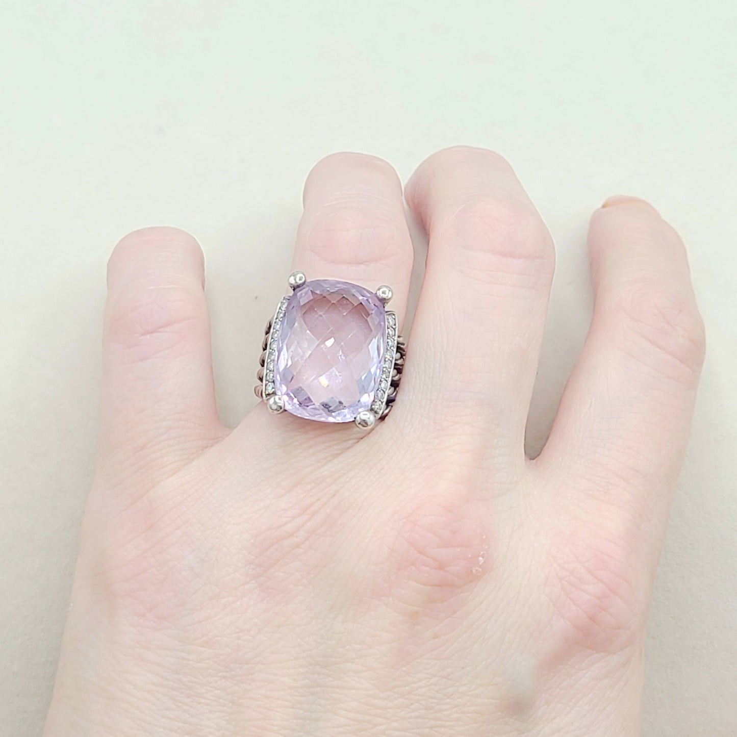    David Yurman Wheaton 20×15 Lavender Amethyst Diamond Ring