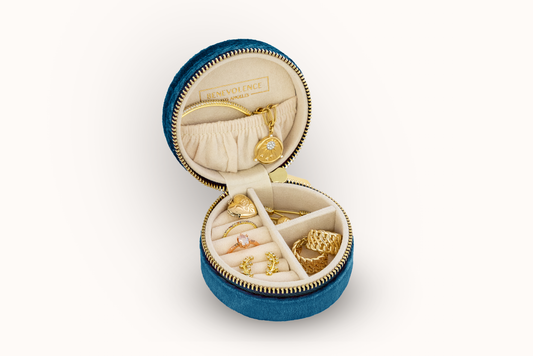 Plush Velvet Round Jewelry Box  AYW Luxury