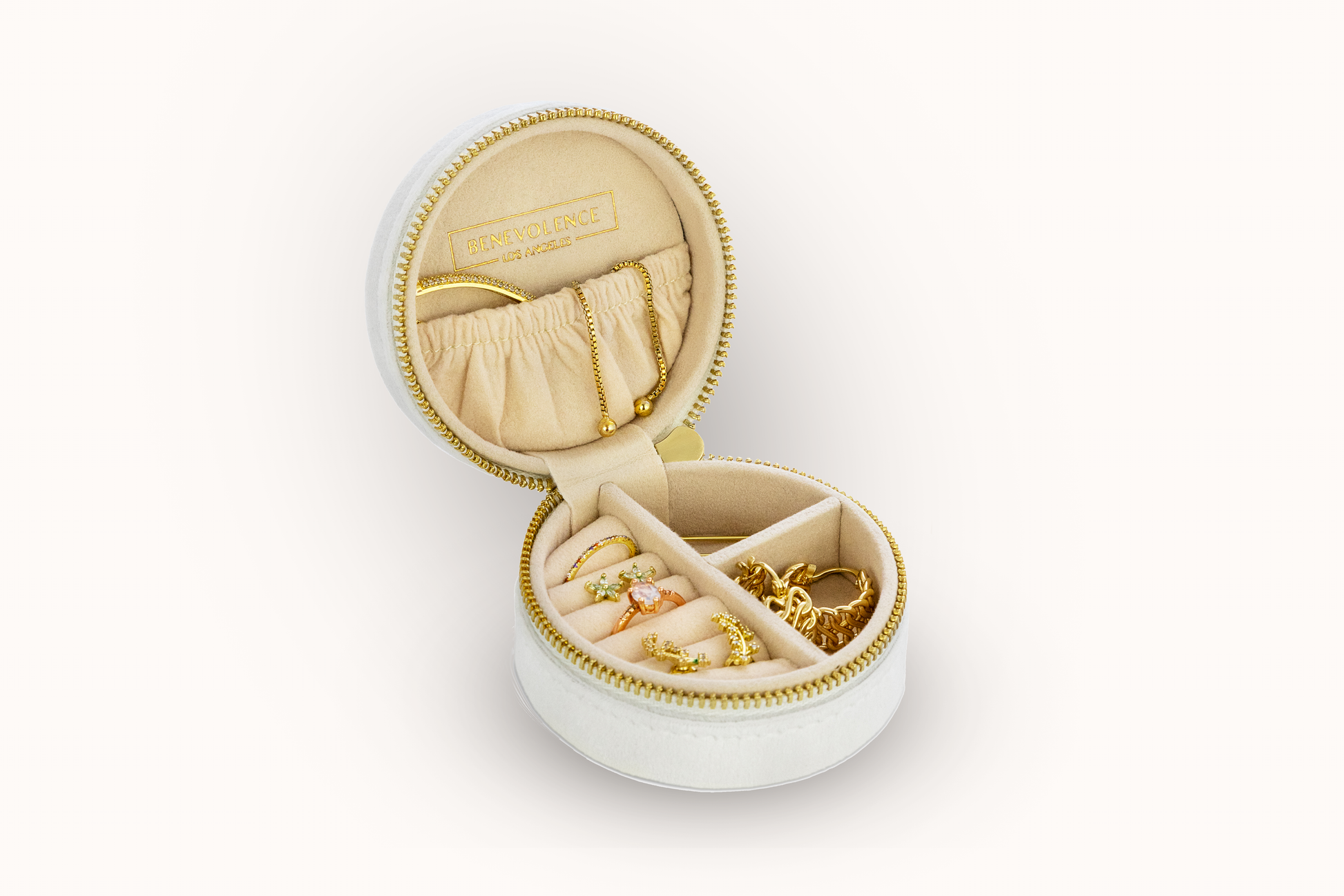 Plush Velvet Round Jewelry Box  AYW Luxury