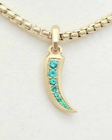 DAVID YURMAN Petrvs Claw Amulet In 18K Yellow Gold With Emeralds, 30.7mm