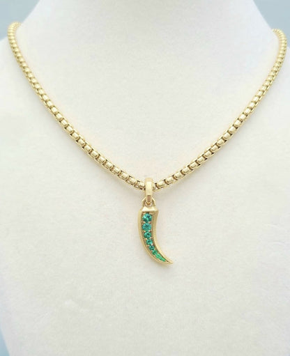 DAVID YURMAN Petrvs Claw Amulet In 18K Yellow Gold With Emeralds, 30.7mm