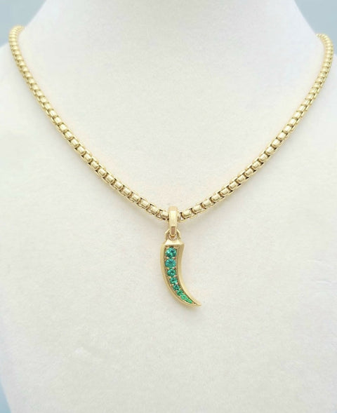 DAVID YURMAN Petrvs Claw Amulet In 18K Yellow Gold With Emeralds, 30.7mm
