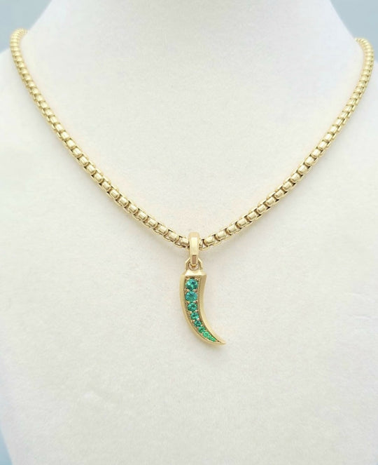 DAVID YURMAN Petrvs Claw Amulet In 18K Yellow Gold With Emeralds, 30.7mm