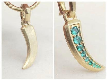 DAVID YURMAN Petrvs Claw Amulet In 18K Yellow Gold With Emeralds, 30.7mm