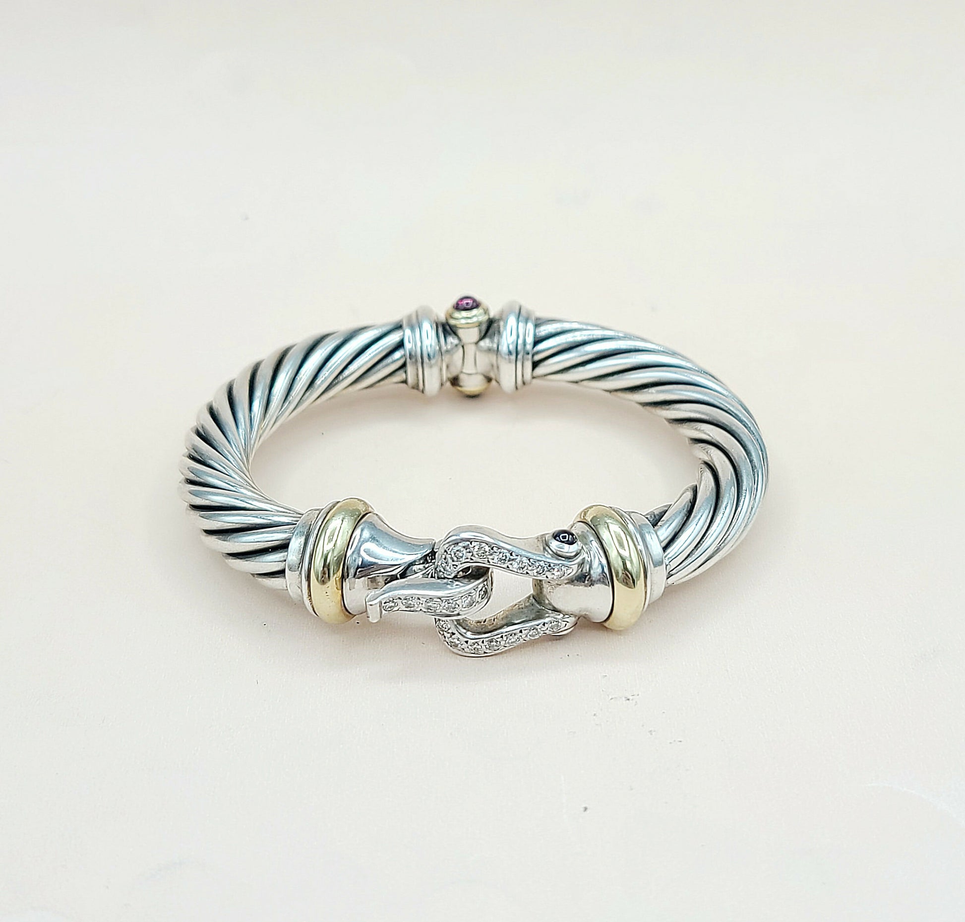 David Yurman Cable Buckle Diamond Gold Bracelet | Certified Pre-Owned  AYW Luxury #
