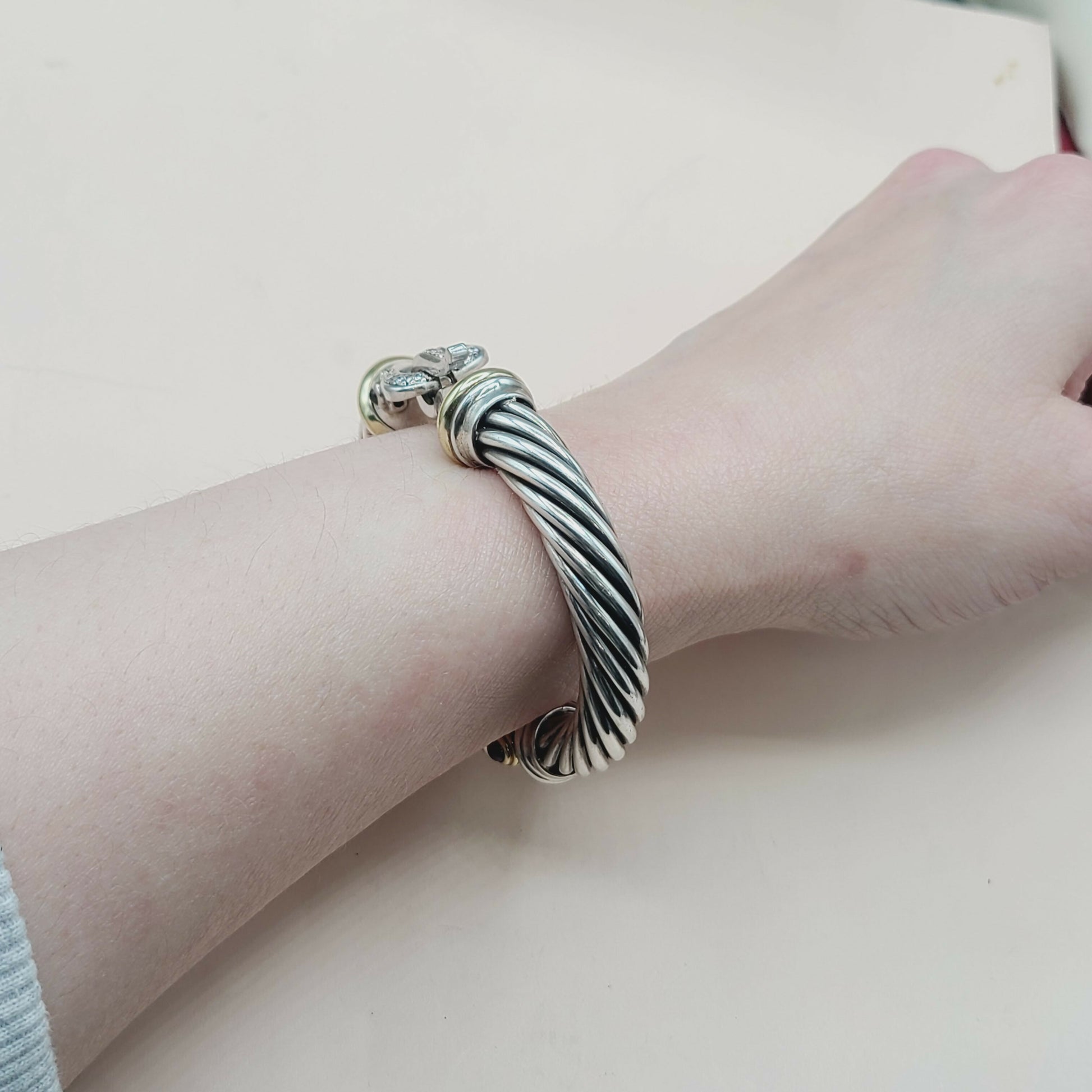 David Yurman Cable Buckle Diamond Gold Bracelet | Certified Pre-Owned  AYW Luxury #