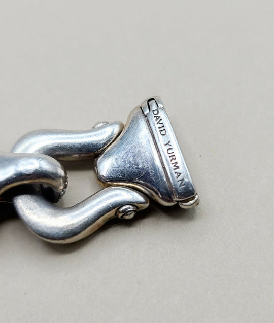  David Yurman 14mm Diamond Buckle Curb Link Bracelet