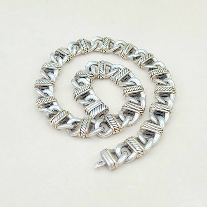 David Yurman 14mm Madison Link Necklace With Gold