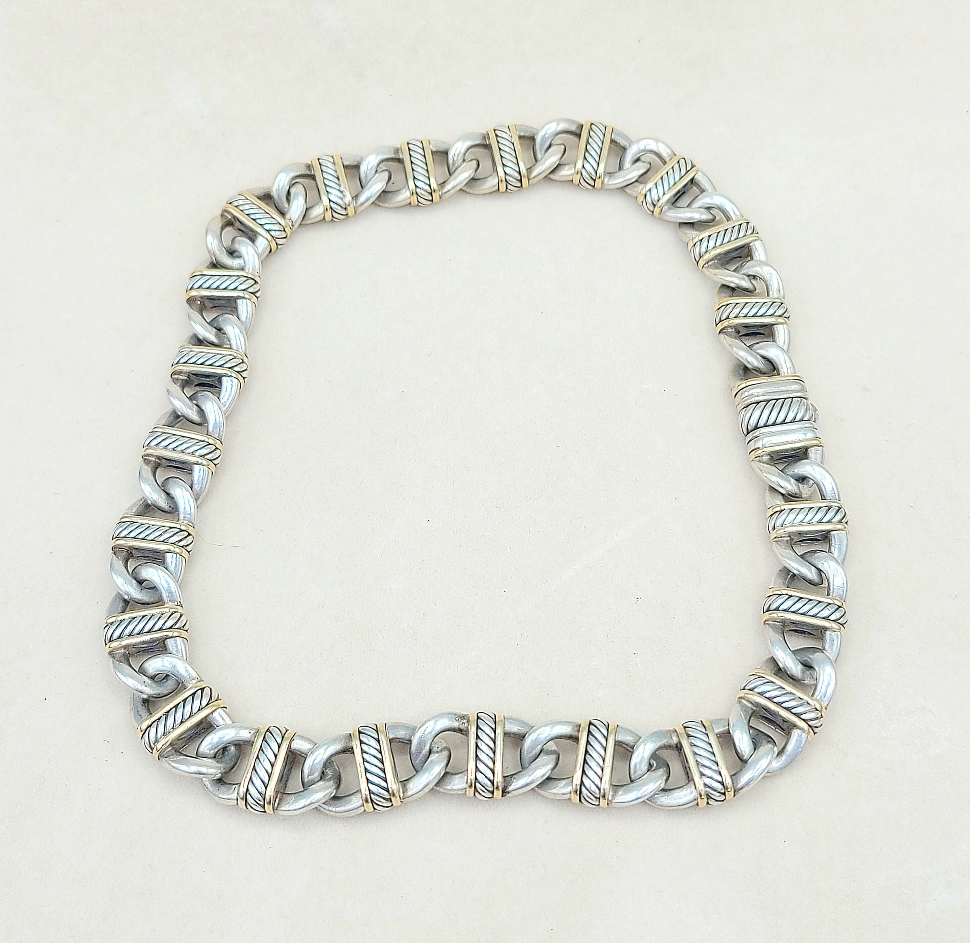 David Yurman 14mm Madison Link Necklace With Gold