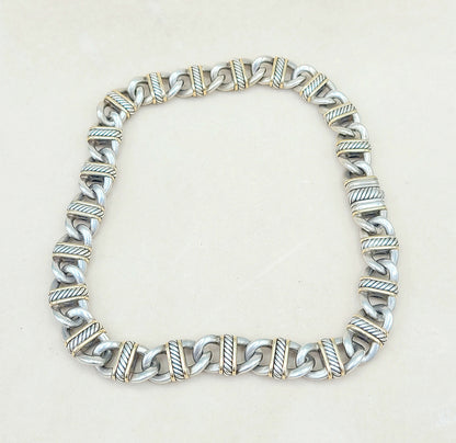 David Yurman 14mm Madison Link Necklace With Gold