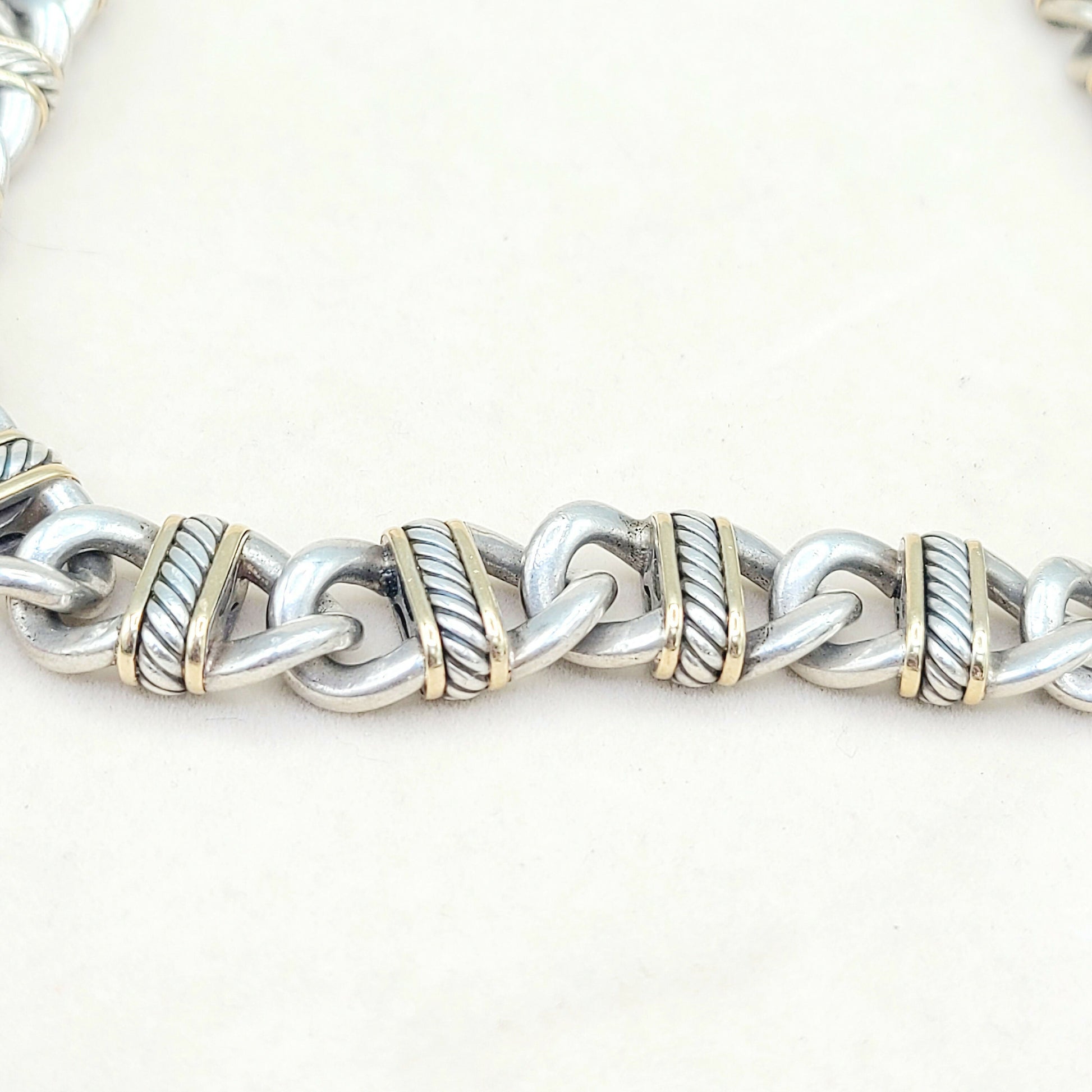 David Yurman 14mm Madison Link Necklace With Gold
