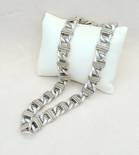  David Yurman 14mm-Madison-Link-Necklace-With Gold-
