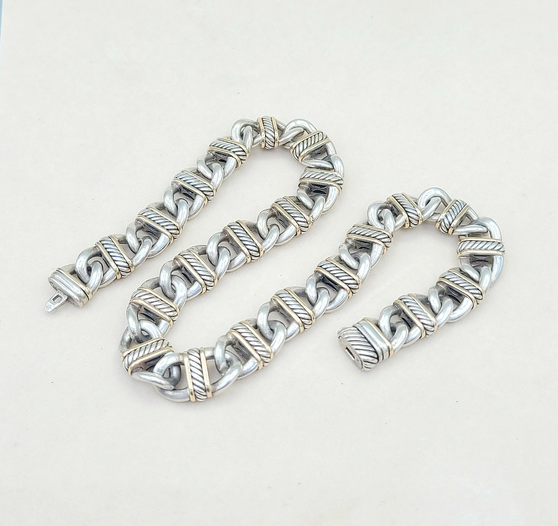 David Yurman 14mm Madison Link Necklace With Gold