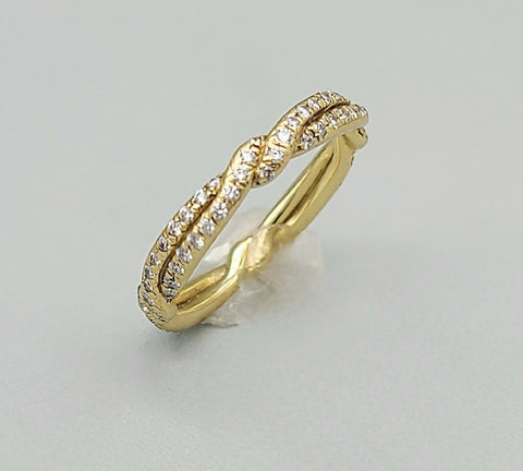  David Yurman 18K Gold Wisteria Pavé Diamond Ring