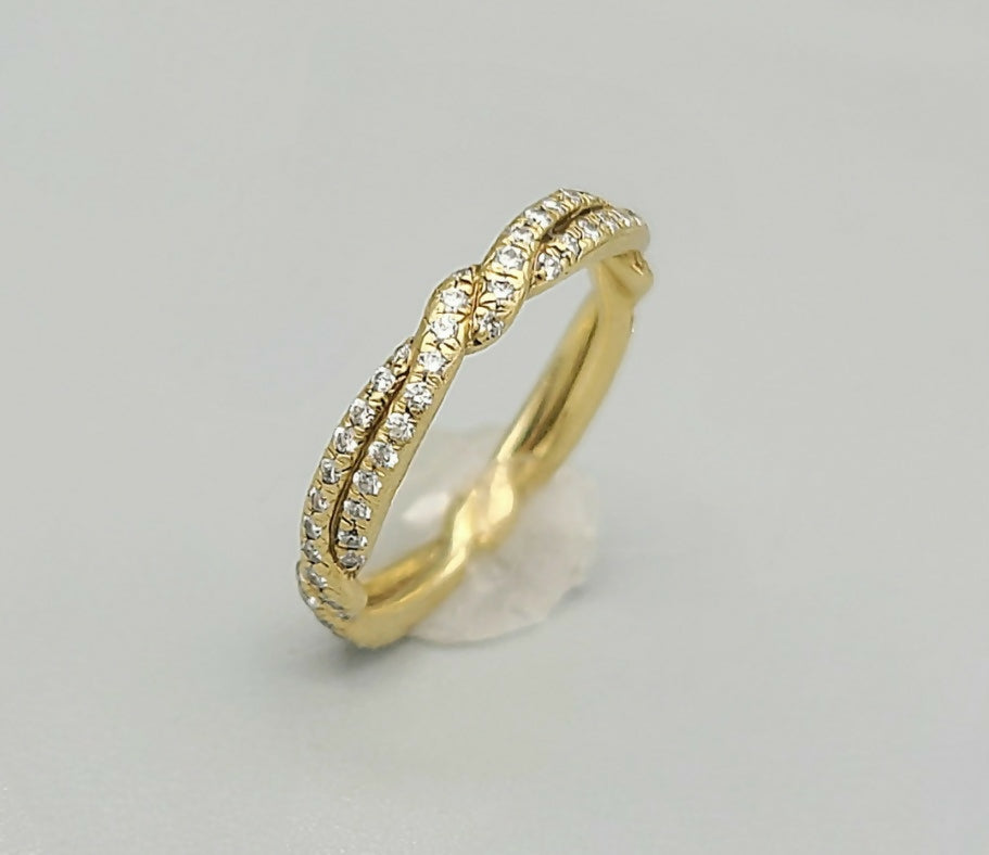 David Yurman Wisteria Full Pave Band Ring with Diamonds in 18k Gold