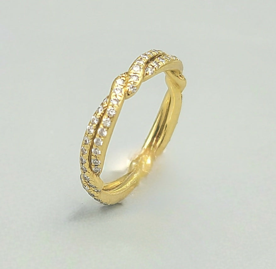 David Yurman Wisteria Full Pave Band Ring with Diamonds in 18k Gold