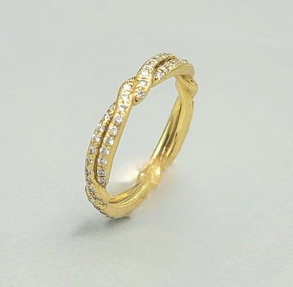 David Yurman Wisteria Full Pave Band Ring with Diamonds in 18k Gold