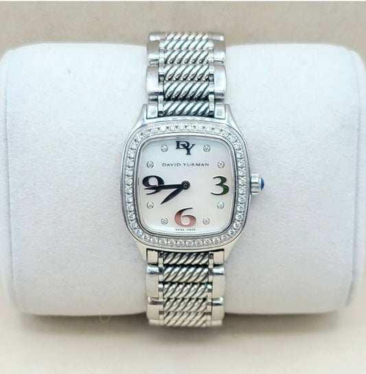 David Yurman 25mm MOP Dial Thoroughbred MOP Dial Diamond Watch   AYW Luxury