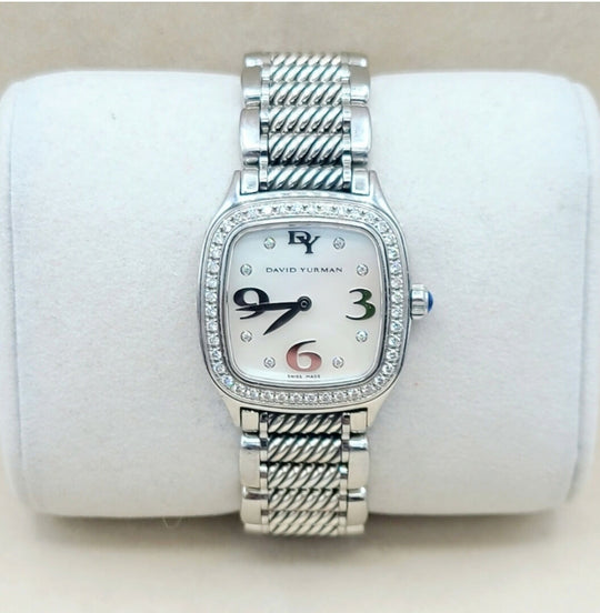  David Yurman 25mm MOP Dial Thoroughbred Diamond Watch