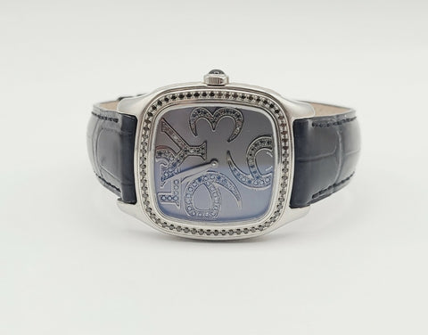  David Yurman 32mm Thoroughbred Quartz Watch With Black Diamonds