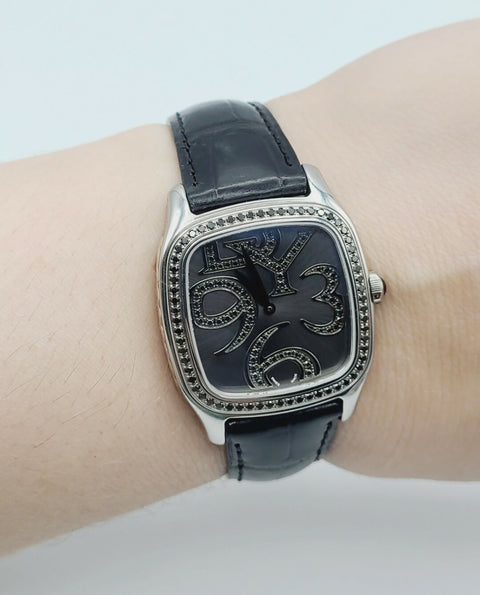  David Yurman 32mm Thoroughbred Quartz Watch With Black Diamonds