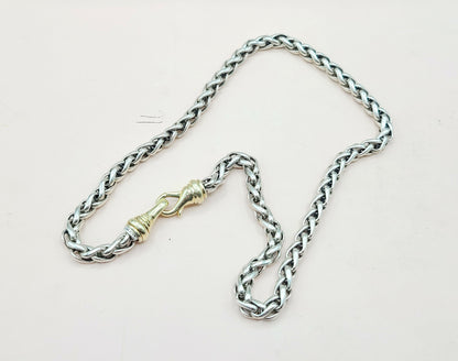 David Yurman 6mm Wheat Chain Gold Buckle Necklace , 18"