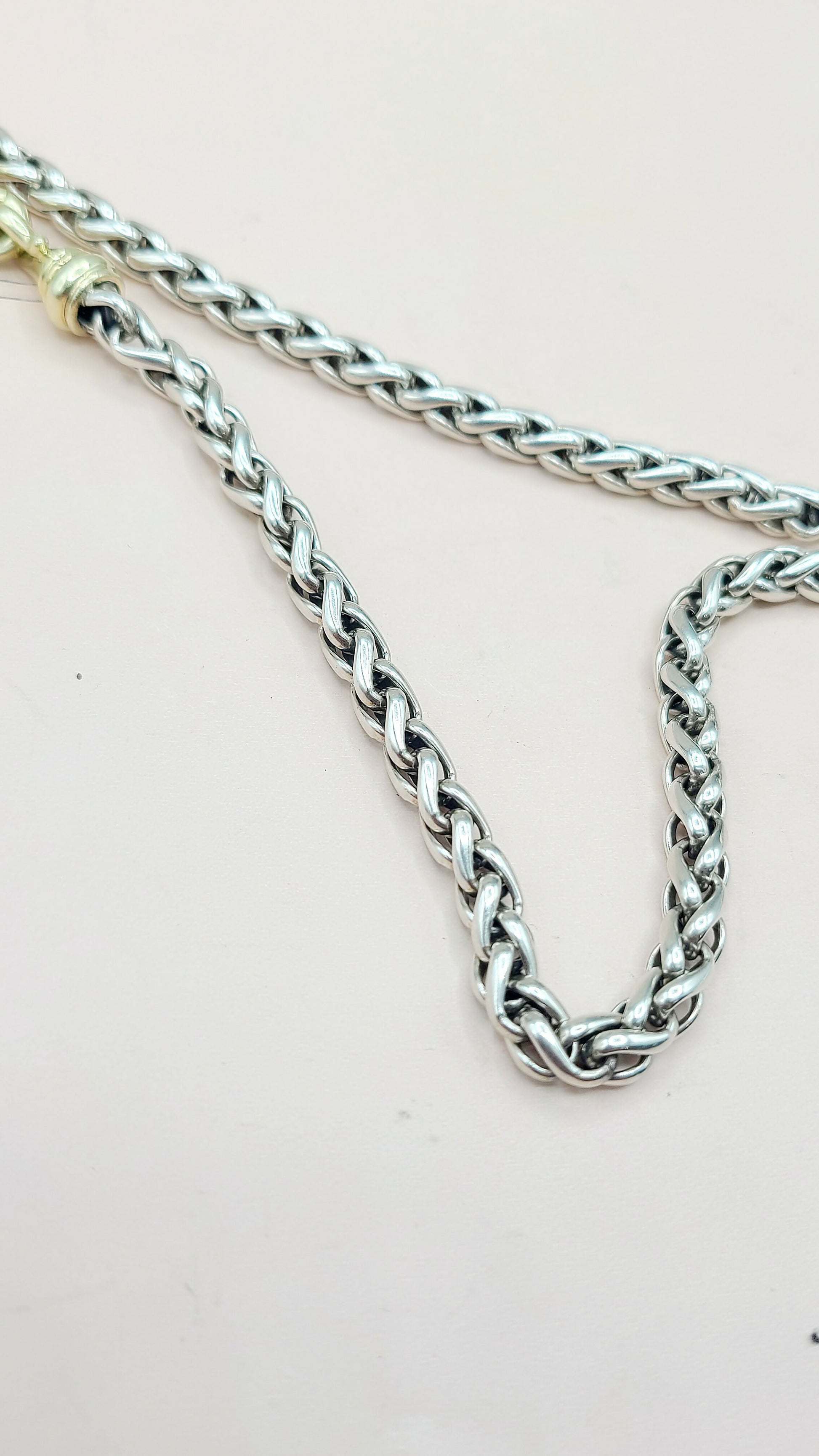 David Yurman 6mm Wheat Chain Gold Buckle Necklace , 18"