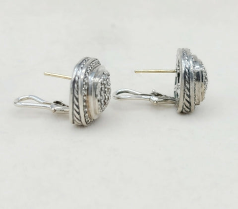  David Yurman Albion 11mm Pave Diamond Earrings
