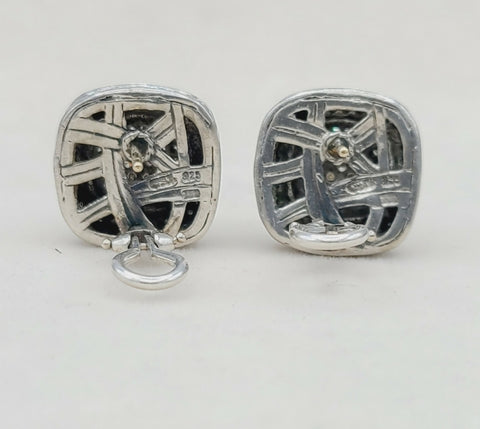  David Yurman Albion 11mm Pave Diamond Earrings