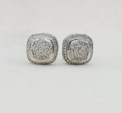  David Yurman Albion 11mm Pave Diamond Earrings