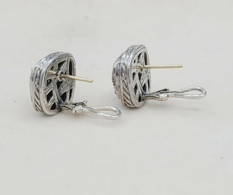 David Yurman Albion 11mm Pave Diamond Earrings