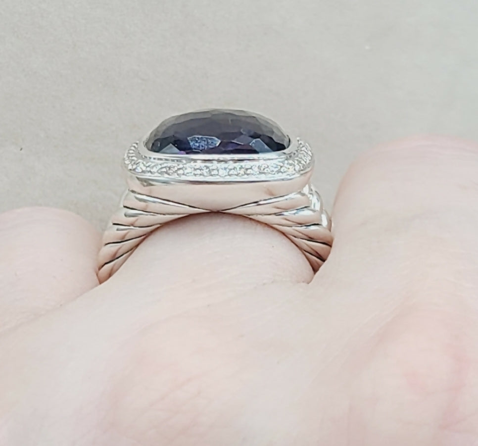 David Yurman Albion 14mm Black Orchid Diamond Ring  AYW Luxury #