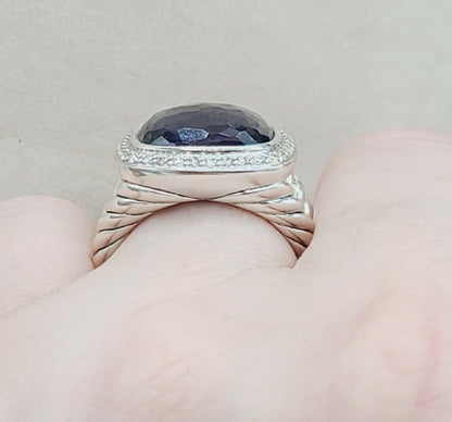 David Yurman Albion 14mm Black Orchid Diamond Ring  AYW Luxury #