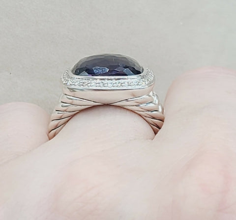  David Yurman Albion 14mm Black Orchid Diamond Ring