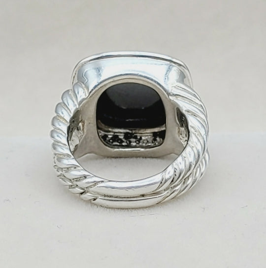  David Yurman Albion 14mm Hematite Diamond Ring