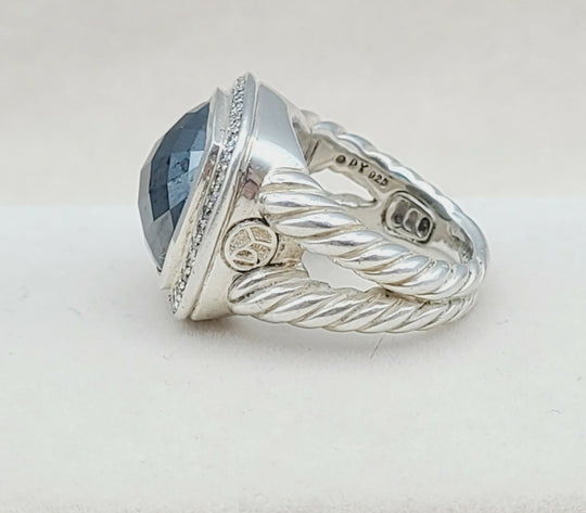  David Yurman Albion 14mm Hematite Diamond Ring