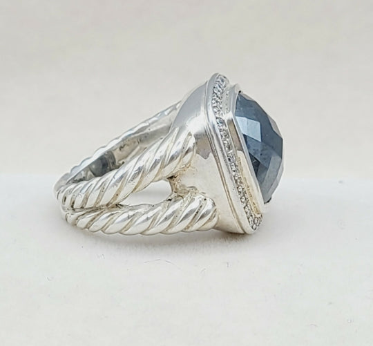  David Yurman Albion 14mm Hematite Diamond Ring