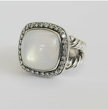 David Yurman Albion 14mm Moonstone & Diamond Ring  AYW Luxury #
