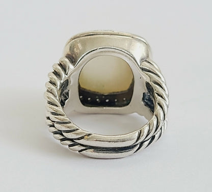 David Yurman Albion 14mm Moonstone & Diamond Ring  AYW Luxury #