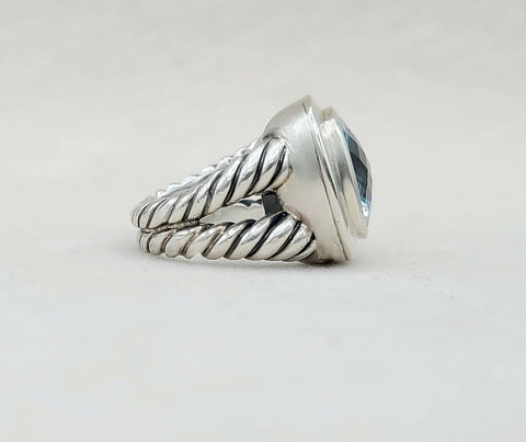 David Yurman Albion 14mm Sky Blue Topaz Ring