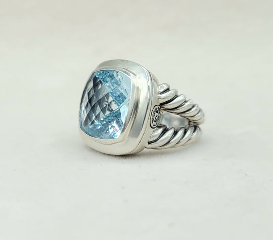  David Yurman Albion 14mm Sky Blue Topaz Ring