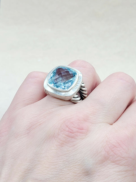  David Yurman Albion 14mm Sky Blue Topaz Ring