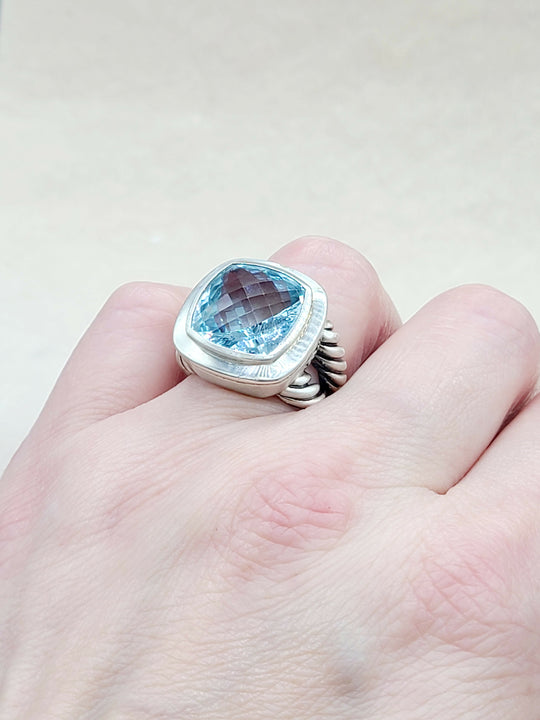  David Yurman Albion 14mm Sky Blue Topaz Ring