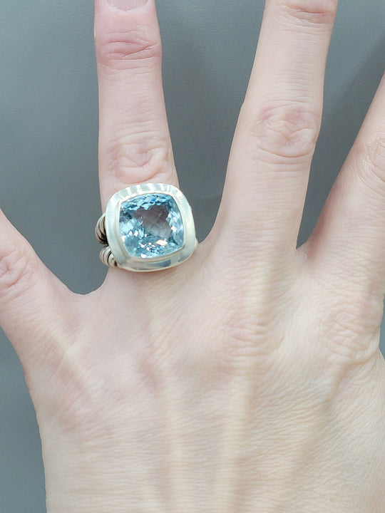  David Yurman Albion 14mm Sky Blue Topaz Ring