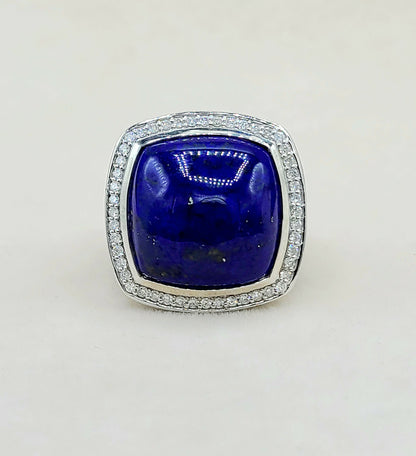 David Yurman Albion 17mm Lapis Lazuli Diamond Ring