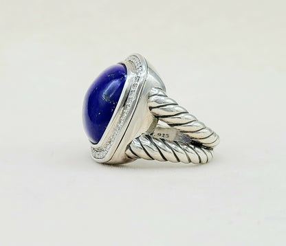 David Yurman Albion 17mm Lapis Lazuli Diamond Ring